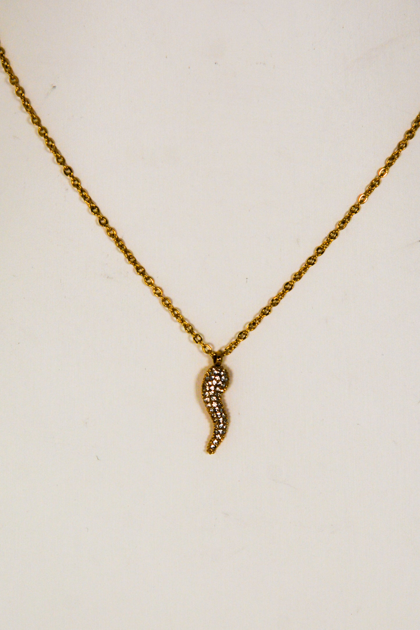 Collana cornetto strass